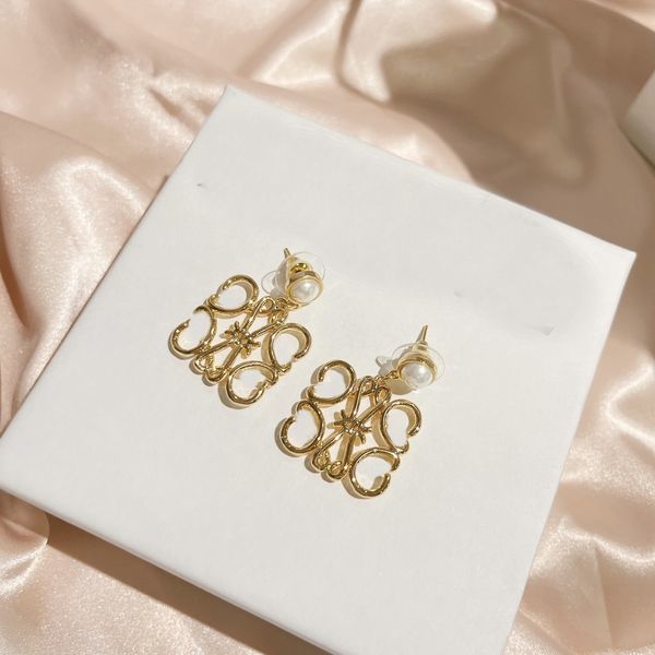 

2023 Luxury Hollow L earrings for women gift party wedding boutique jewelry