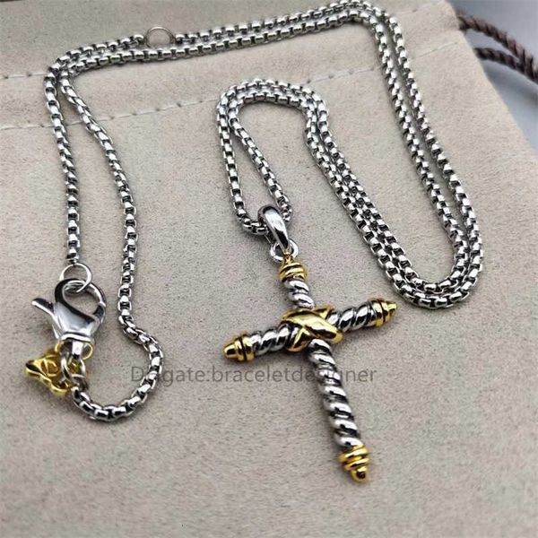 Necklace Pendant Necklaces European And American luxury S925 designer Men Jewelry Necklace Waves Dagger Amulet In Silver Plating Black Diamonds Pendants