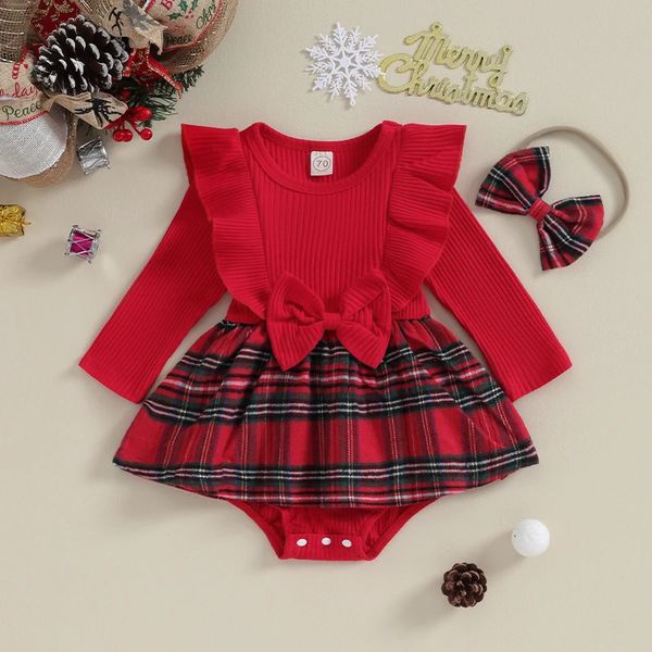 Rompers Ma Baby 024M Christmas Born Infant Baby Girls Rompers Long Sleeve Bow Plaid Jumpsuit Headband Xmas Outfits D05 231207, Red
Rompers Ma Baby 024M Christmas Born Infant Baby Girls Rompers Long Sleeve Bow Plaid Jumpsuit Headband Xmas Outfits D05 231207, Red