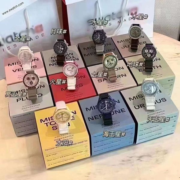 Omg Top Quality Moonswatch Luxury classic designer watches for men and women Men's Hot Moon Mercury Co branded Planet Space Leisure Timing Six Pin Quartz Watch
Omg Top Quality Moonswatch Luxury classic designer watches for men and women Men's Hot Moon Mercury Co branded Planet Space Leisure Timing Six Pin Quartz Watch