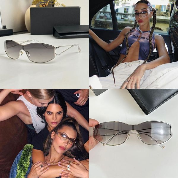 

Rectangular metal sunglasses luxurious policy gradient Oculos de sol temple letter buckle with small diamond 4073B suitable for face shape elegant for ladies