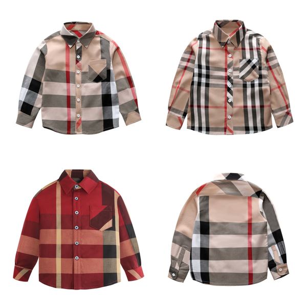 

Baby Clothes Autumn Top Boys Shirt Long Sleeve Plaid Shirts Girl Cotton Blouse Baby Shirts Kids Clothing 2- Fashion, Gray