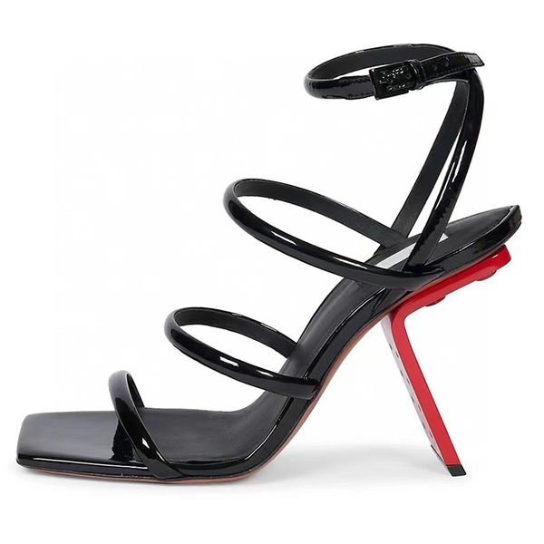 Luxury Designer dress shoes woman Special-Shaped Heel Ankle Strap Sandals Perforated Sandals Patent Calfskin Fashion Square Toes Wedding party high-heeled shoes, White/slippers
Luxury Designer dress shoes woman Special-Shaped Heel Ankle Strap Sandals Perforated Sandals Patent Calfskin Fashion Square Toes Wedding party high-heeled shoes, White/slippers