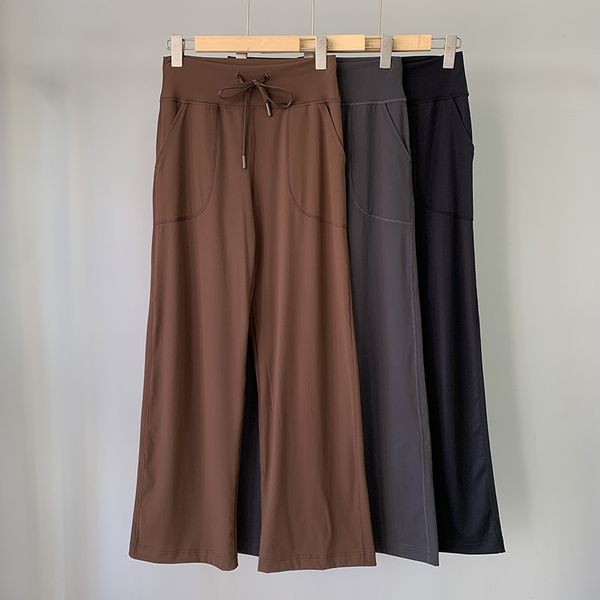 LL Yoga Throw Jogging Women Sweat Wicking Loose Wide Leg Casual Trousers Drawstring Throwback Seamless Gym Flared Pants with Pockets, Black
LL Yoga Throw Jogging Women Sweat Wicking Loose Wide Leg Casual Trousers Drawstring Throwback Seamless Gym Flared Pants with Pockets, Black
