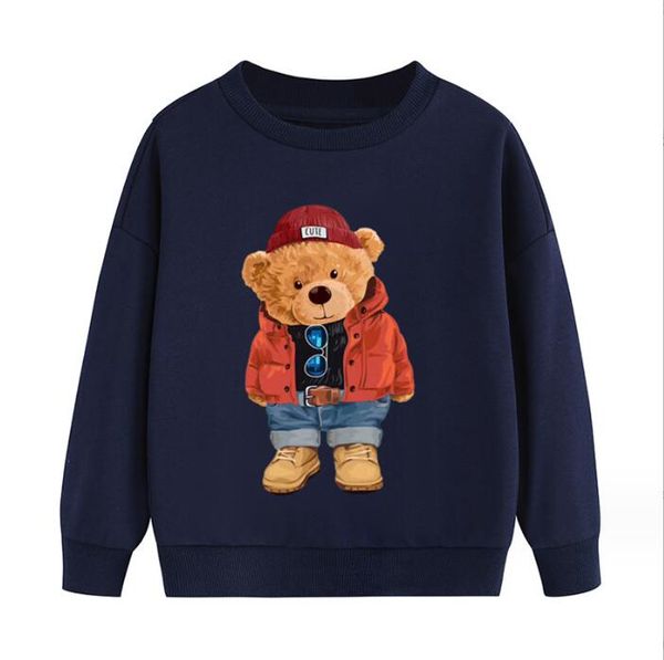 Spring Autumn Kids Cartoon Bear Sweatshirts Cotton Children Pullver Boys Girls Jumper Child Sweater 2-8 Years, Dark blue
Spring Autumn Kids Cartoon Bear Sweatshirts Cotton Children Pullver Boys Girls Jumper Child Sweater 2-8 Years, Dark blue