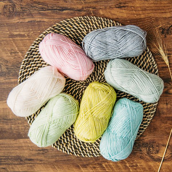 

wholesale of hand woven cotton thread, baby knitted cotton thread, handmade DIY solid colored yarn balls, manufacturer wholesale 5 sets/piece, Multi-colored