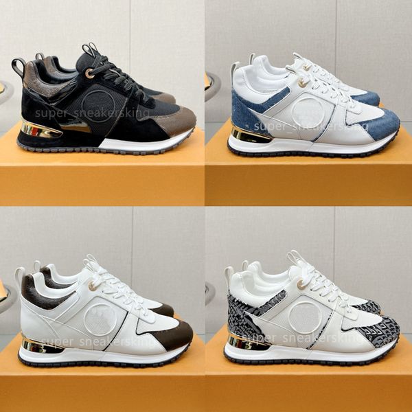 Designer RUN AWAY Sneakers Mens Women Casual Shoes Calf Leather Shoes Mesh Color Trainers Retro Splicing Fashion Shoes Size 35-46 With box