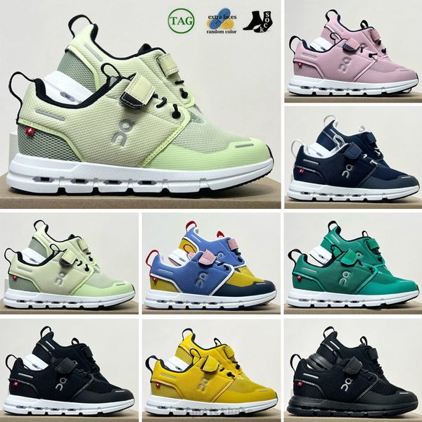 

20211 Cloud Play Kids Running Shoes Designer ON Classics Black Midnight Blue Mustard Mint Green Yellow Seedling Marshmallow Pink Babys Outdoor Sneakers 23-35, Color 8