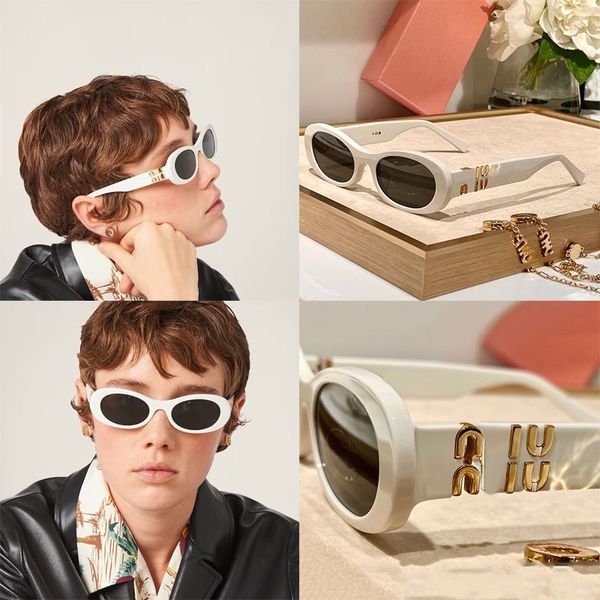 

Niu Glimpse sunglasses oval acetate frame straight edge mirror legs with metal letter logo on temples SMU06ZS fashionable and versatile women and men s Gafas de sol