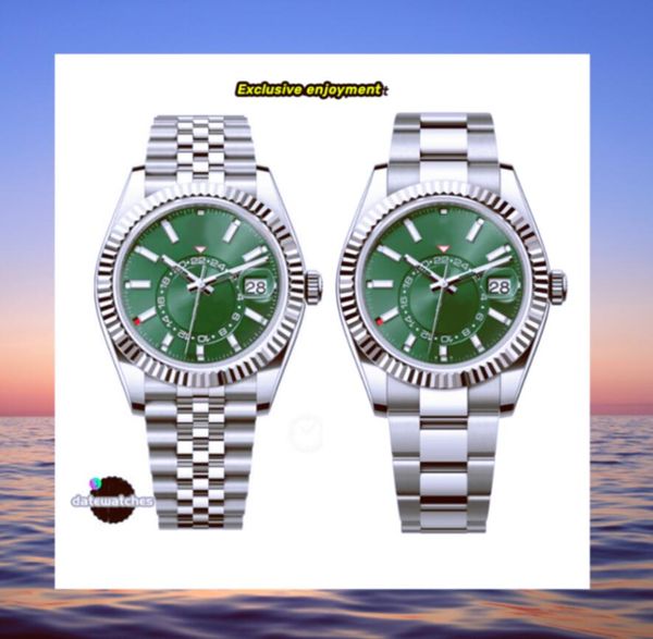 

AAAAA men's watch mechanical movement stainless steel dial 42mm double rotation date sapphire waterproof Montre De Luxe gift box