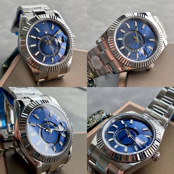 Classic men's watch designer blue dial 40mm sapphire glass mirror waterproof dual time zone original safety folding buckle montre de luxe automatic movement, 18
Classic men's watch designer blue dial 40mm sapphire glass mirror waterproof dual time zone original safety folding buckle montre de luxe automatic movement, 18