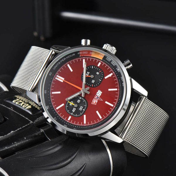 Designer Breit Watches Men's Luxury watches Top watch 2023 Men's Leisure 5-Needle Pot Lid Glass Quartz Non Mechanical Running Second Watch High-end top quality luxury
Designer Breit Watches Men's Luxury watches Top watch 2023 Men's Leisure 5-Needle Pot Lid Glass Quartz Non Mechanical Running Second Watch High-end top quality luxury