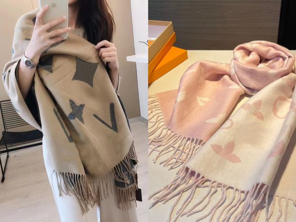 

Cashmere scarf designer scarf Women scarf winter Luxury fashion new thermal shawl Khaki bib men scarf Black couple style Khaki pink gray PJVP KN8X