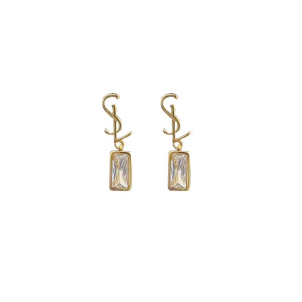 

Fashion Designer Women's Monogram Earrings Luxury Crystal Dangle Earrings Delicate Elegant High Quality Earrings Three Colors Available Classic Jewelry