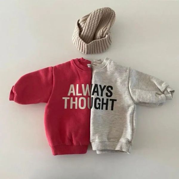 

Autumn Baby Long Sleeve Sweatshirt Boys Girls Cotton Loose Pullover Infant Toddler Letter Casual Tops Children Clothes 231220, Apricot