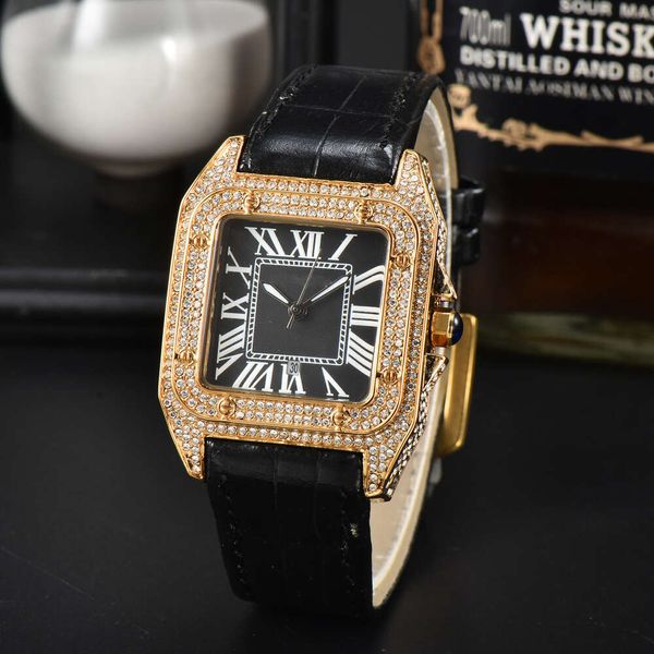 

Designer Carti's Watches Fashion Luxury Watch Classic watches Square Watch Full Sky Star Belt with Diamonds for Men Roman Scale Full Sky Star Fashion Quartz watchAAA