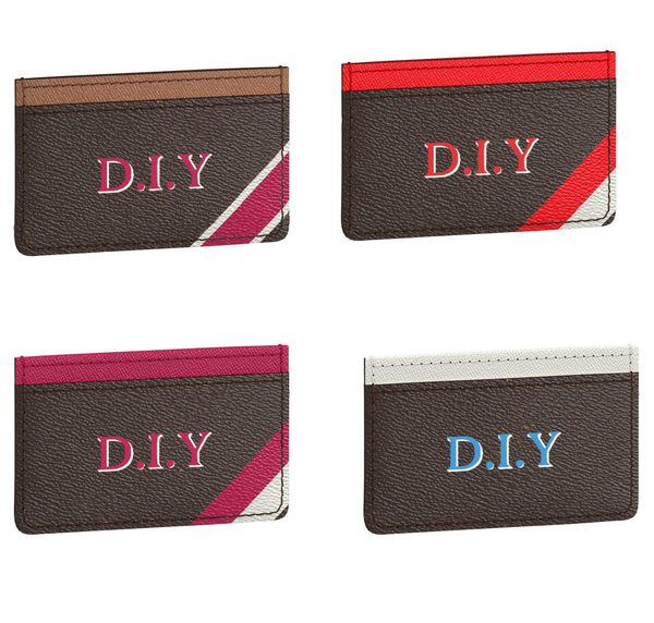 

Card Holders Women MEN bag personalisation streak letter Custom bag DIY Do It Yourself handmade Customized personalized customizing Name A1, Brown inside