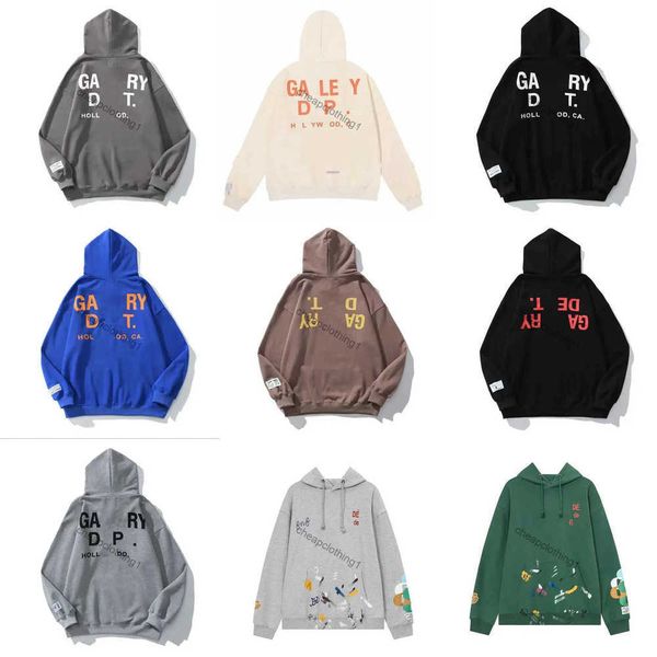 

Men's Sweatshirts depts Hoodie Sweatshirts Winter Designer Galleryes Gary Hoodies for men Painted Letters Printed Loose Casual Fashion men And Women Hoodies, Light tan