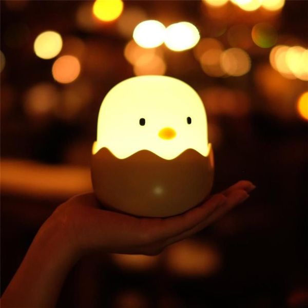 Lights Night LED Light Egg Chick Shape Lamp Soft Cartoon Baby Nursery Bedroom Rechargeable For Children Birthday Gift228k
Lights Night LED Light Egg Chick Shape Lamp Soft Cartoon Baby Nursery Bedroom Rechargeable For Children Birthday Gift228k