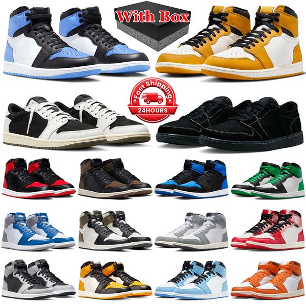 With box 1s basketball shoes jumpman 1 UNC Toe Royal Reimagined Yellow Ochre Satin Bred Palomino Lost and Found Olive Black Phantom mens trainers sports sneakers, 42
With box 1s basketball shoes jumpman 1 UNC Toe Royal Reimagined Yellow Ochre Satin Bred Palomino Lost and Found Olive Black Phantom mens trainers sports sneakers, 42
