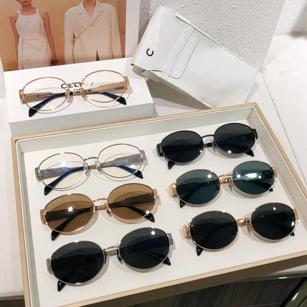 2024 Womens Triomphe Oval Frame Sunglasses 40235 Women Metal Mirror Legs Green Lens Sunglasses Retro Small Round Frame Sexy Little Women With original box
2024 Womens Triomphe Oval Frame Sunglasses 40235 Women Metal Mirror Legs Green Lens Sunglasses Retro Small Round Frame Sexy Little Women With original box