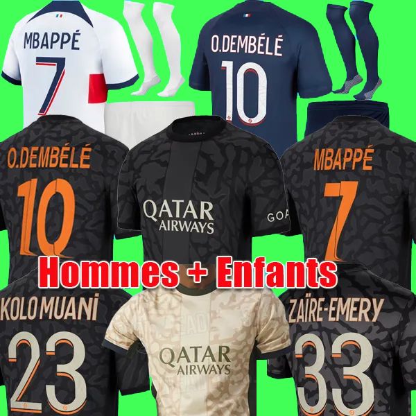 

3XL 4XL 2023 2024 MBAPPE Soccer Jerseys HAKIMI SERGIO RAMOS VERRATTI DANILO SANCHES 22 23 24 4th Maillots Football Shirt Men Kids Kit Hommes Enfants Football Jerseys, 23 24 home adult