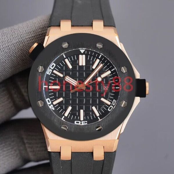 

Royal Dhgate men watch OAK watches Gold and Silver Stainless steel Mens Wristwatch 41mm watchs montre de luxe factory lb, Brown