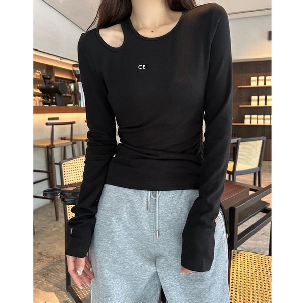 Womens T-shirt Designer Fashion Sexy Slim Tops Shoulder Bare Long Sleeve Short Base T-shirts Drawstring Tees, Black
Womens T-shirt Designer Fashion Sexy Slim Tops Shoulder Bare Long Sleeve Short Base T-shirts Drawstring Tees, Black