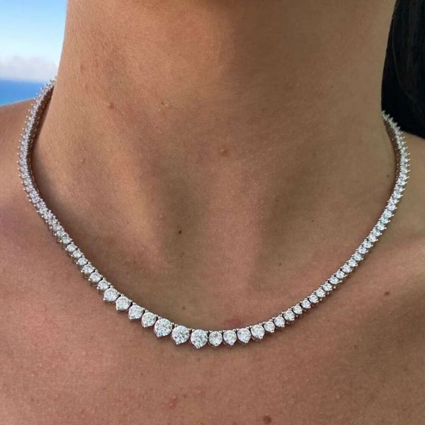 AAA GEMS Sterling Sier VVS Moissanite Choker Chains Custom Graduated Diamond 3 Prong Tennis Necklace For Women
AAA GEMS Sterling Sier VVS Moissanite Choker Chains Custom Graduated Diamond 3 Prong Tennis Necklace For Women
