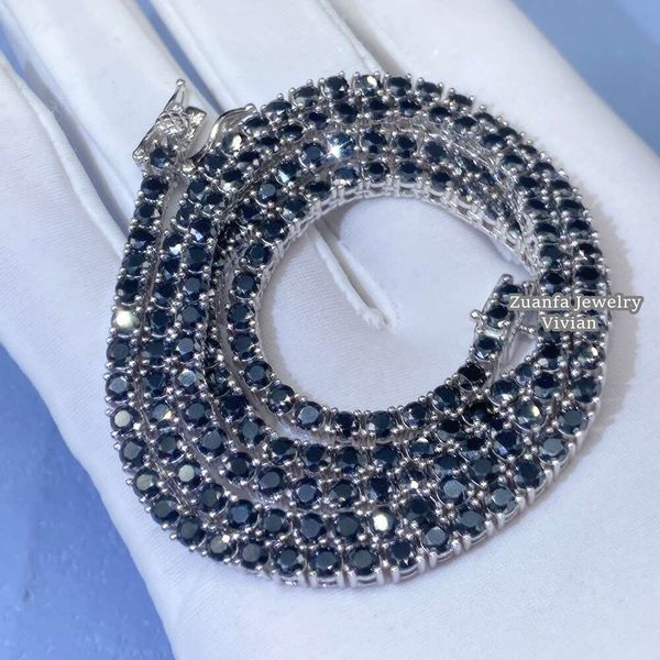 Rare Fashion Necklace Sterling Sier S Rhodium Plated Black VVS Moissanite Tennis Chain
Rare Fashion Necklace Sterling Sier S Rhodium Plated Black VVS Moissanite Tennis Chain