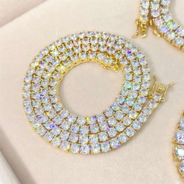 Wholesale 14K Filled Gold Plated Jewelry Moissanite Sterling Sier Necklace 4Mm Diamond Tennis Chain
Wholesale 14K Filled Gold Plated Jewelry Moissanite Sterling Sier Necklace 4Mm Diamond Tennis Chain