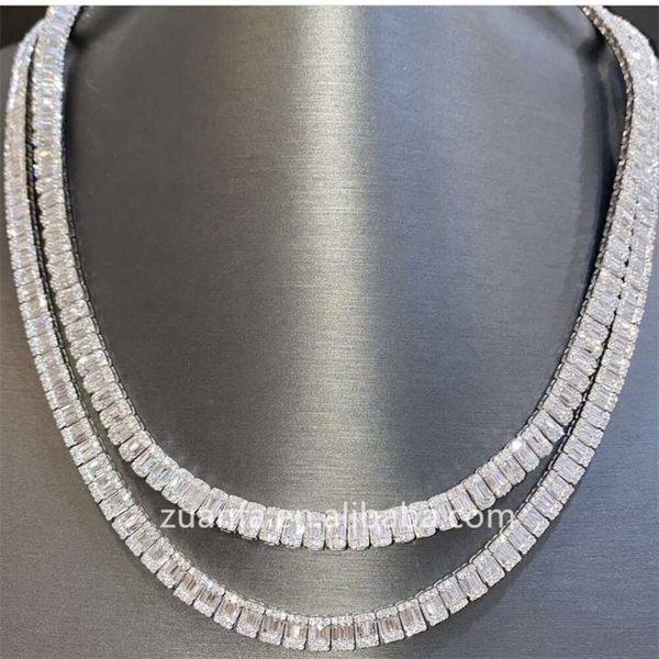 New Design Shining Hip Hop Bling Real Sterling Sier 9Mm VVS Baguette Moissanite Necklace
New Design Shining Hip Hop Bling Real Sterling Sier 9Mm VVS Baguette Moissanite Necklace