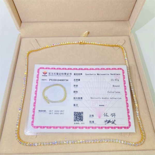 Custom High-End Iced Moissanite Real Yellow Gold Chain 10K Tennis Necklace For Pendant
Custom High-End Iced Moissanite Real Yellow Gold Chain 10K Tennis Necklace For Pendant