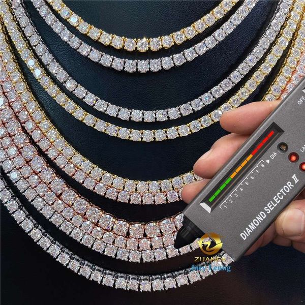 Hip Hop Jewelry Gold Plated Sterling Sier 2Mm-6.5Mm VVS Moissanite Diamond Tennis Necklace Chains
Hip Hop Jewelry Gold Plated Sterling Sier 2Mm-6.5Mm VVS Moissanite Diamond Tennis Necklace Chains