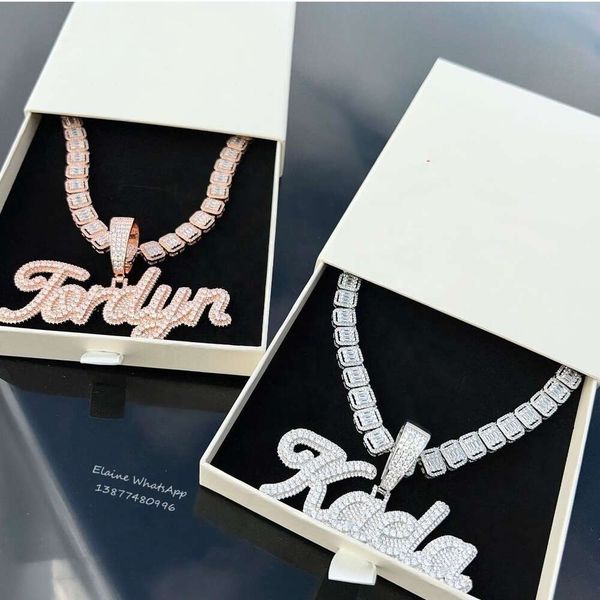 Buss Down Bling Jewelry Custom Necklace Letter Pendant Chain Set Iced Out VVS Mooissanite Diamond Tennis Chain
Buss Down Bling Jewelry Custom Necklace Letter Pendant Chain Set Iced Out VVS Mooissanite Diamond Tennis Chain