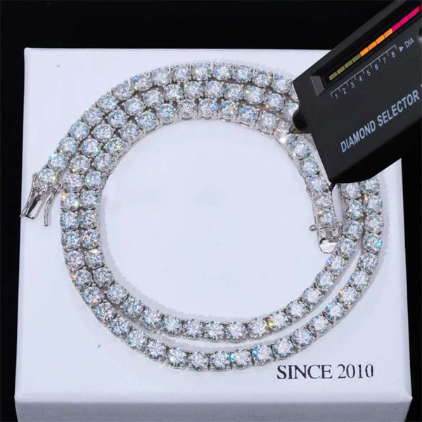 AAA Gems 4Mm Necklace Moissanite Sterling Sier Tennis Chain Custom High 
AAA Gems 4Mm Necklace Moissanite Sterling Sier Tennis Chain Custom High