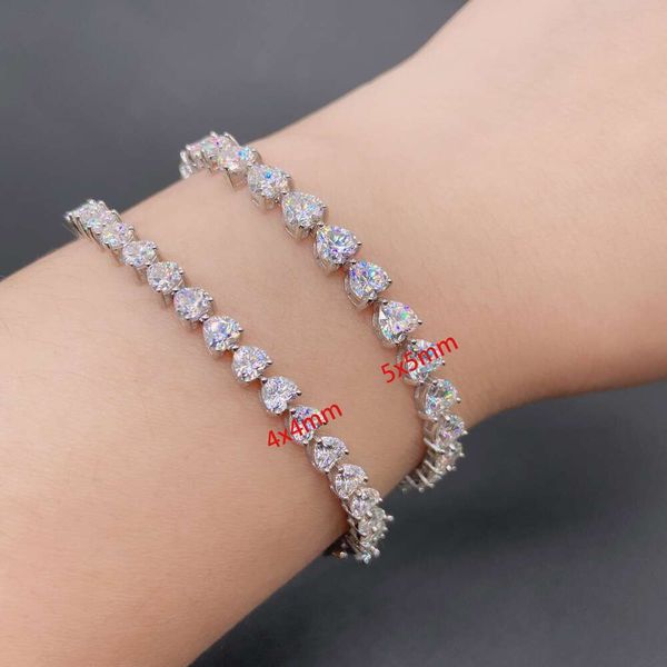 Ready To Ship 4X4mm 5X5mm Heart Cut VVS Moissanite Diamond Sterling Sier Hip Hop Jewelry Tennis Chain Bracelet
Ready To Ship 4X4mm 5X5mm Heart Cut VVS Moissanite Diamond Sterling Sier Hip Hop Jewelry Tennis Chain Bracelet