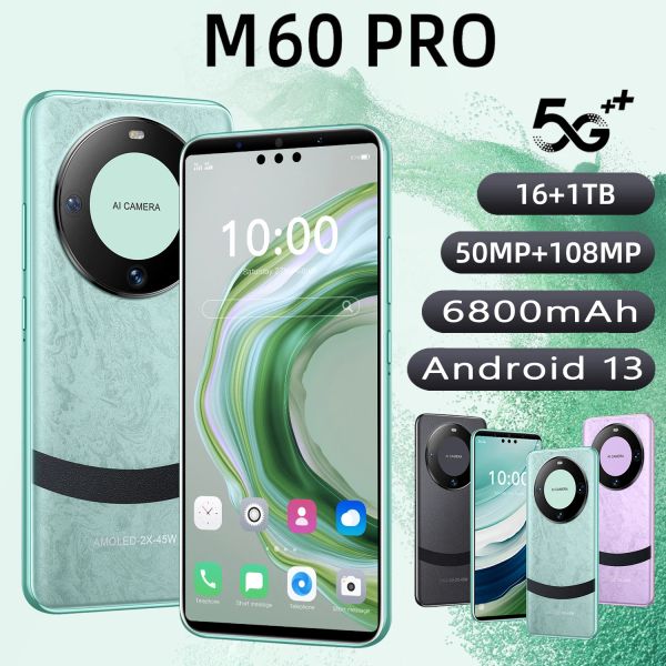 2024 New Global M60 Pro 6.7 HD Screen 16GB+1TB 6800Mah 50MP+108MP Celulare Dual Sim Face Unlocked 5G Original Mobile Phone
2024 New Global M60 Pro 6.7 HD Screen 16GB+1TB 6800Mah 50MP+108MP Celulare Dual Sim Face Unlocked 5G Original Mobile Phone