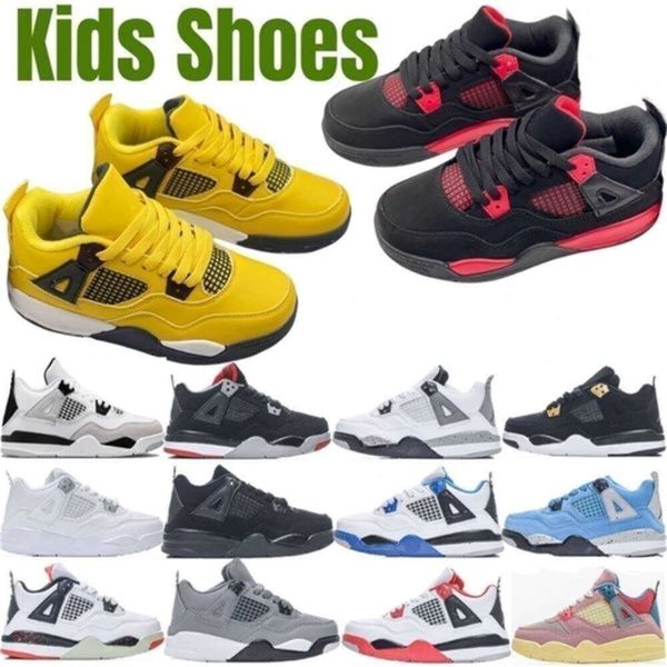 Kids Jumpman 4s Kids High Quality Sneakers Military Black Cat Bred Fire Thunder Toddler Sneakers Blue Lightning Cool Grey Kid Designer Shoes
Kids Jumpman 4s Kids High Quality Sneakers Military Black Cat Bred Fire Thunder Toddler Sneakers Blue Lightning Cool Grey Kid Designer Shoes