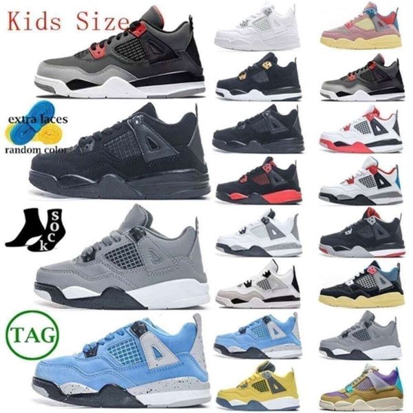 

Top Quality j4 2023 Jumpman 4s Basketball Shoes Kids Children Midnight Navy Military Black Cat Thunder University Blue Sail Bred Pine Green Craft Sneak, Beige