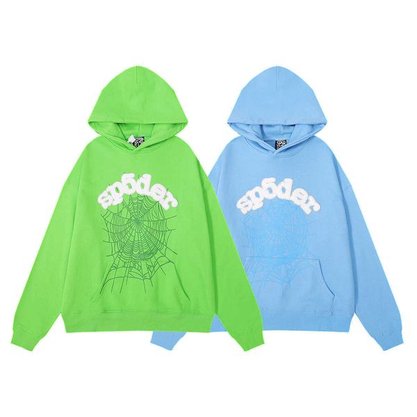 

Tracksuit Men 555 Hoodie Spider Hoodies Sp5der hoodie Designer hoodies Women Hot Foam Printing High Quality Pure Cotton Casual Loose hoodie Sweater sportswear, Green