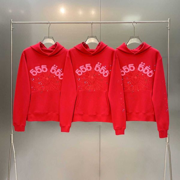 

Tracksuit Men 555 Hoodie Spider Hoodies Sp5der hoodie Designer hoodies Women Young Thug Star's same terry sp5der 5555555 Pink Hoodie Sweater Couple sportswearssss, Red