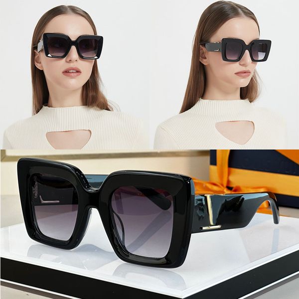 

Oversize square sunglasses acetate square frame temple metal large letter logo connection Z2302U fashionable gradient men s and women s Lunettes de Soleil vacation