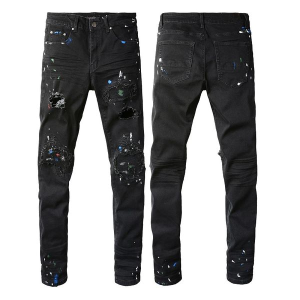 High Stree Casual Man Black Slim Pants Couple Amiryes Hole Patch Painted Jean Plus Size Usa
High Stree Casual Man Black Slim Pants Couple Amiryes Hole Patch Painted Jean Plus Size Usa