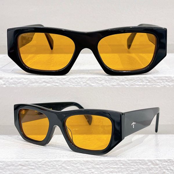 

Sunglasses with symbol logo square acetate frame brand logo on temples fashionable men s and women s Gafas de sol thick legs face covering yellow lens SPRA01S