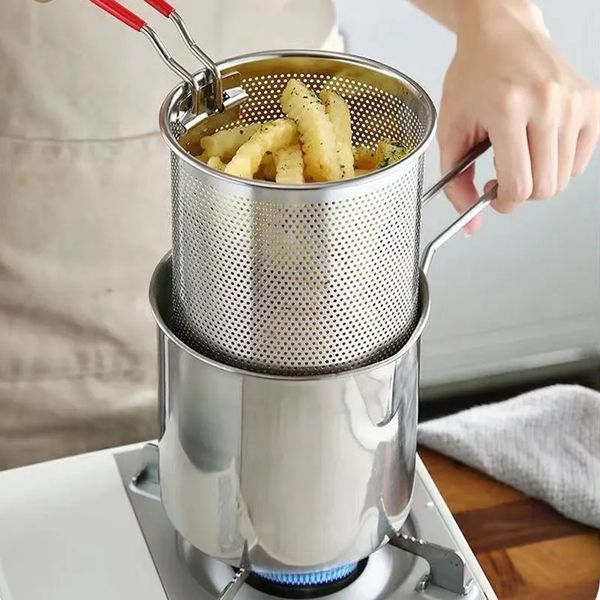 Steel Deep Stainless Frying Pot Oil Filter Tempura French Fries Fryer Strainer Chicken Fried Pan Kitchen Cooking Tool YFA1885
Steel Deep Stainless Frying Pot Oil Filter Tempura French Fries Fryer Strainer Chicken Fried Pan Kitchen Cooking Tool YFA1885