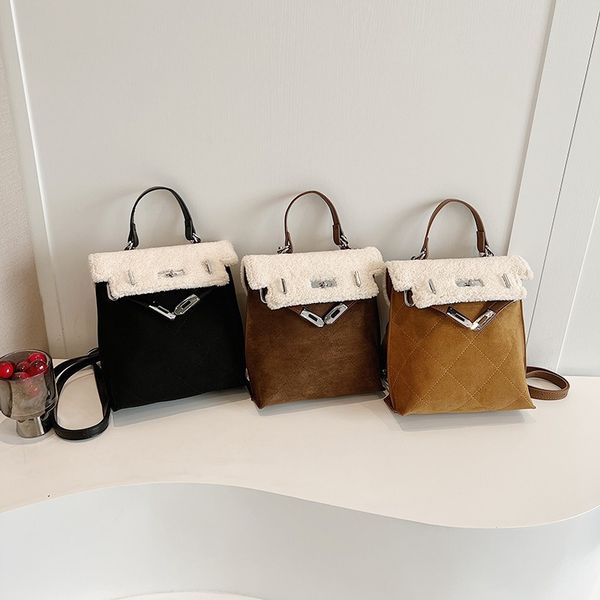 Outlet factory women bag 3 colors niche design lambswool stitching fashion handbag cute Joker solid matte leather leisure backpack trend rhombic backpacks 2837#, Clear
Outlet factory women bag 3 colors niche design lambswool stitching fashion handbag cute Joker solid matte leather leisure backpack trend rhombic backpacks 2837#, Clear