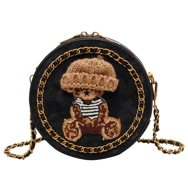 Factory wholesale women shoulder bags 3 colors cute cartoon round handbag street trend plush chain bag niche fashion stereotypes leather backpack 3133#, Black
Factory wholesale women shoulder bags 3 colors cute cartoon round handbag street trend plush chain bag niche fashion stereotypes leather backpack 3133#, Black