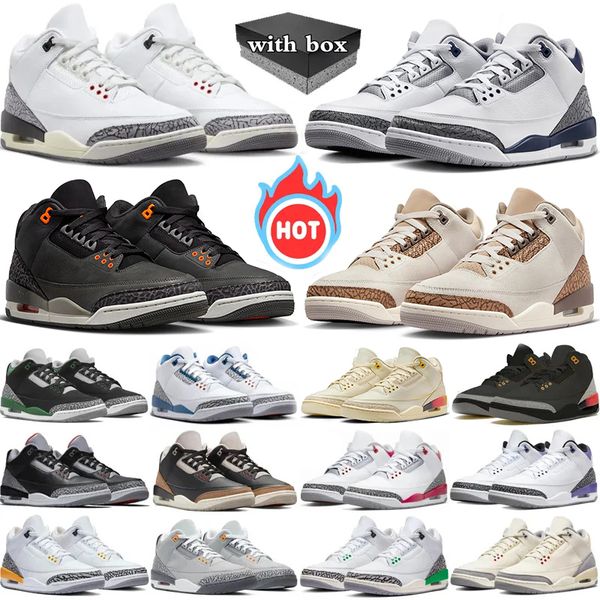 With box Jumpman 3 basketball shoes men women 3s White Cement Reimagined Midnight Navy Fear Palomino Medellin Sunset Fire Red mens trainers outdoor sports sneakers
With box Jumpman 3 basketball shoes men women 3s White Cement Reimagined Midnight Navy Fear Palomino Medellin Sunset Fire Red mens trainers outdoor sports sneakers