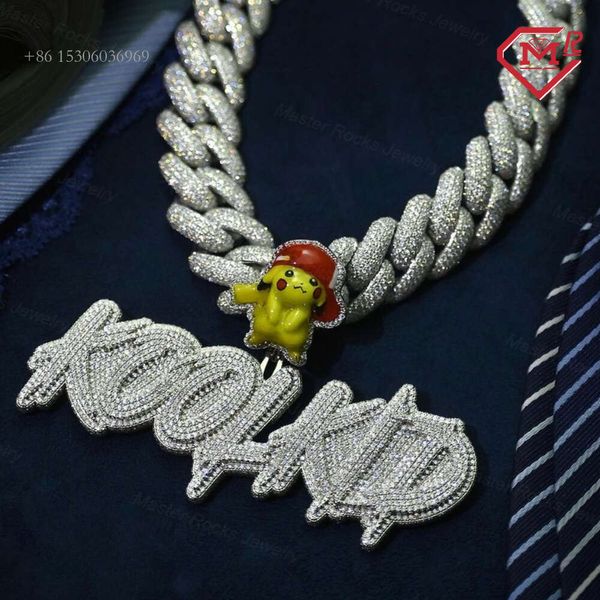 Hiphop Iced Out Sterling Sier Letter Name Moissanite Custom Pendant 
Hiphop Iced Out Sterling Sier Letter Name Moissanite Custom Pendant